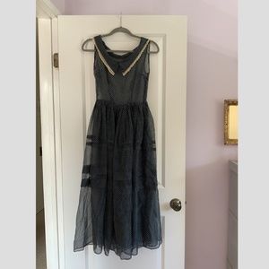 Sheer vintage polka-dot maxi dress